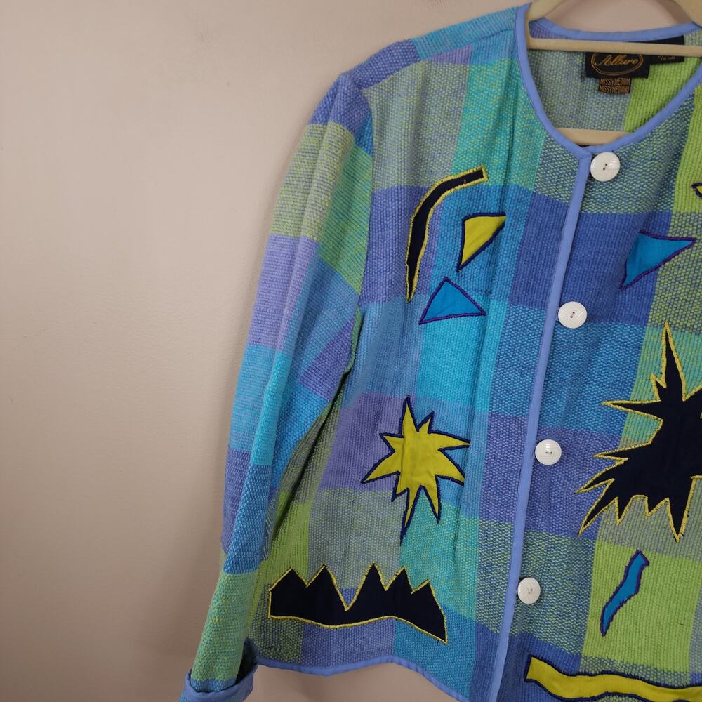 Vintage Allure Patchwork Abstract Embroidered But… - image 5